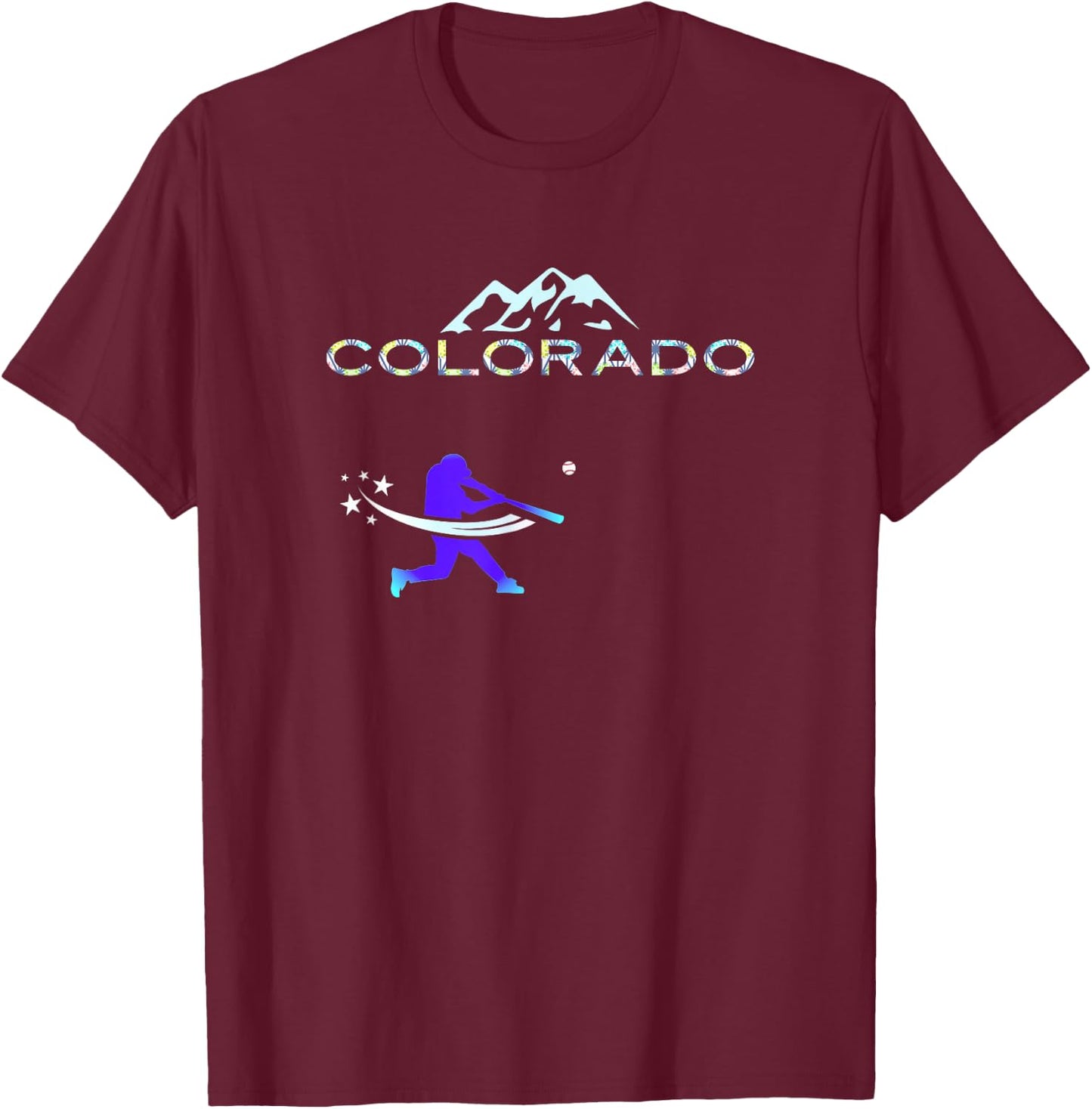 Colorado Rocky Mountain Hometown Baseball Player T-Shirt - T-Shirt | Maroon