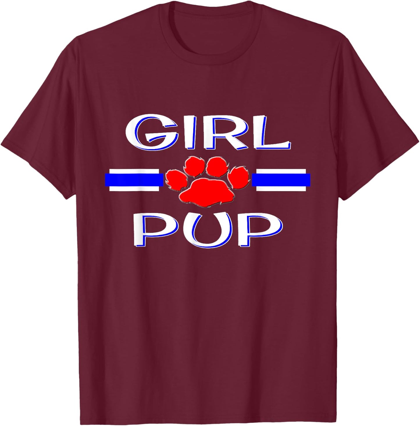 Girl Pup Play Gear, Human PetPlay Gift, BDSM Puppy Fetish T-Shirt - T-Shirt | Maroon