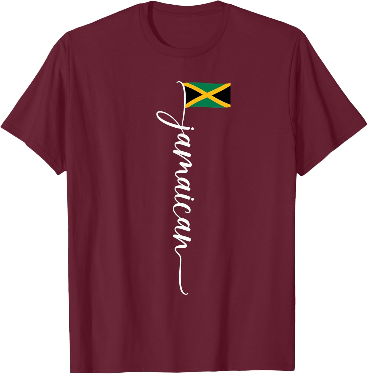 Jamaica Signature Jamaican Flag T-Shirt - T-Shirt | Maroon