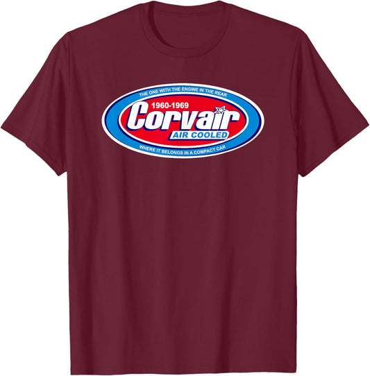 Corvair Vintage Blue logo 60 61 62 63 64 65 66 67 68 69 T-Shirt - T-Shirt | Maroon