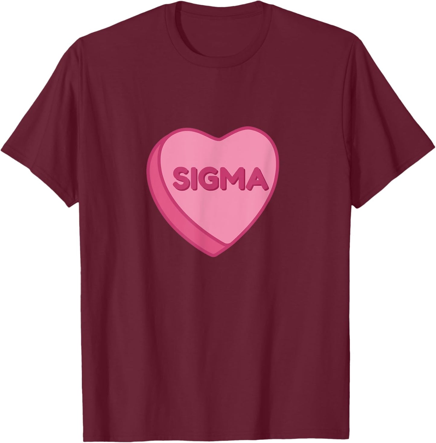 Sigma Gen Alpha Valentine's Day Shirt Rizzler Candy Heart T-Shirt - T-Shirt | Maroon