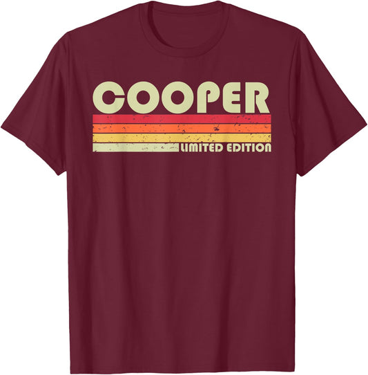COOPER Gift Name Personalized Funny Retro Vintage Birthday T-Shirt - T-Shirt | Maroon