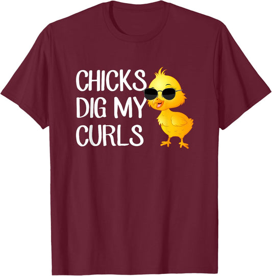 Chicks dig my curls, hair toddler T-Shirt - T-Shirt | Maroon