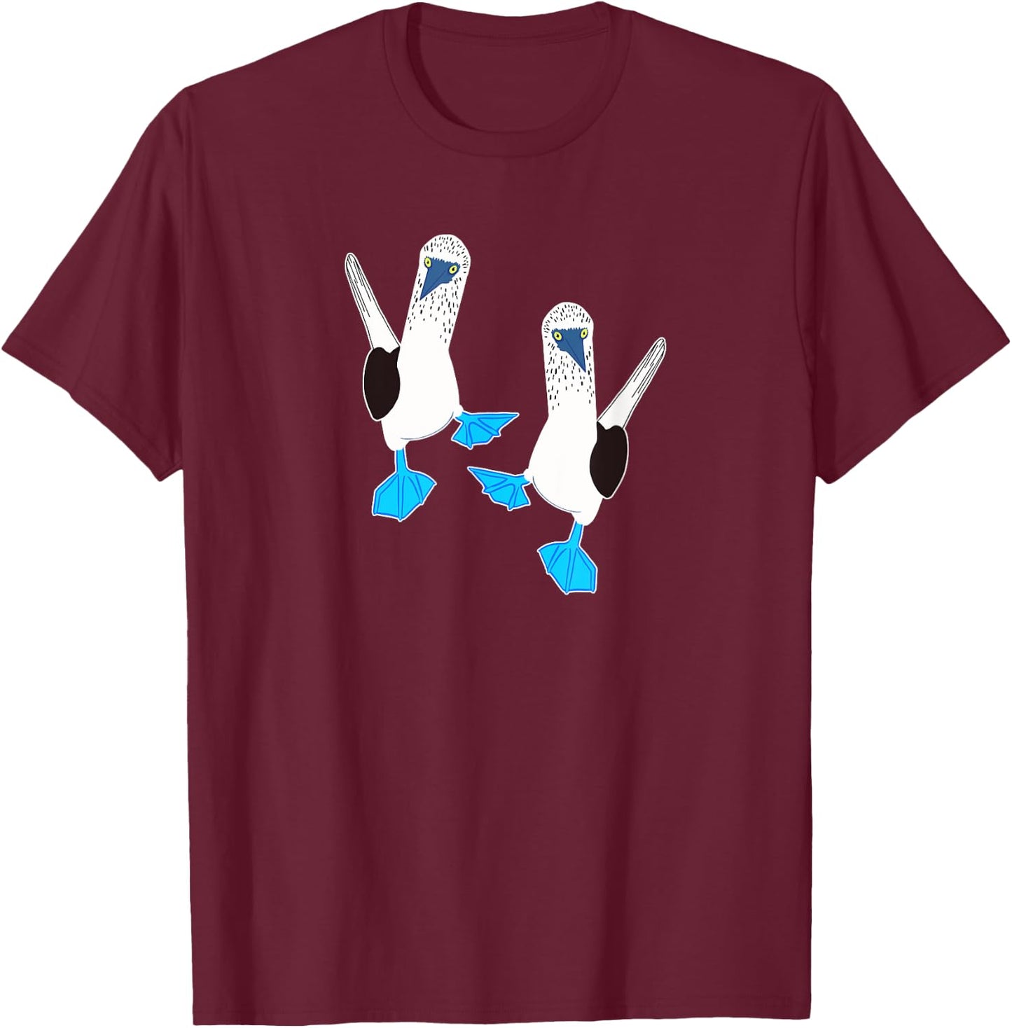 Cute pair of funny Blue-Footed Boobies T-Shirt - T-Shirt | Maroon