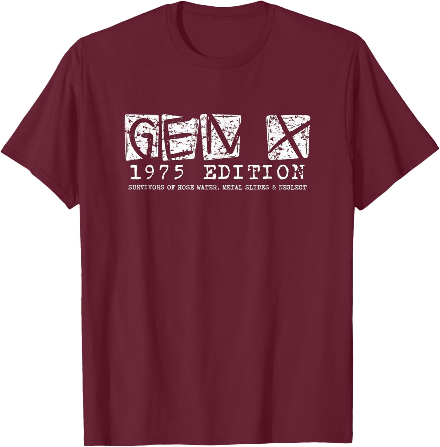 Gen X 1975 Edition 50th Birthday Retro Generation X Gen Xer T-Shirt - T-Shirt | Maroon