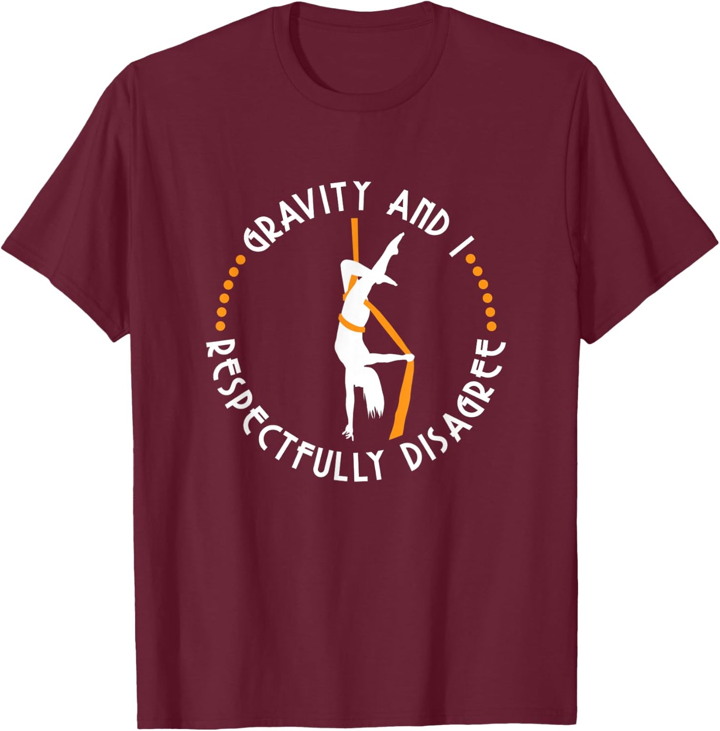 YeoYs Aerial Dancing Gifts - Adults Kids - Black Modern Aerialist Workout Yoga Exercise Fitness - Small - Short Sleeve - - Classic Fit - Pull On - Machine Wash T-Shirt - T-Shirt | Maroon