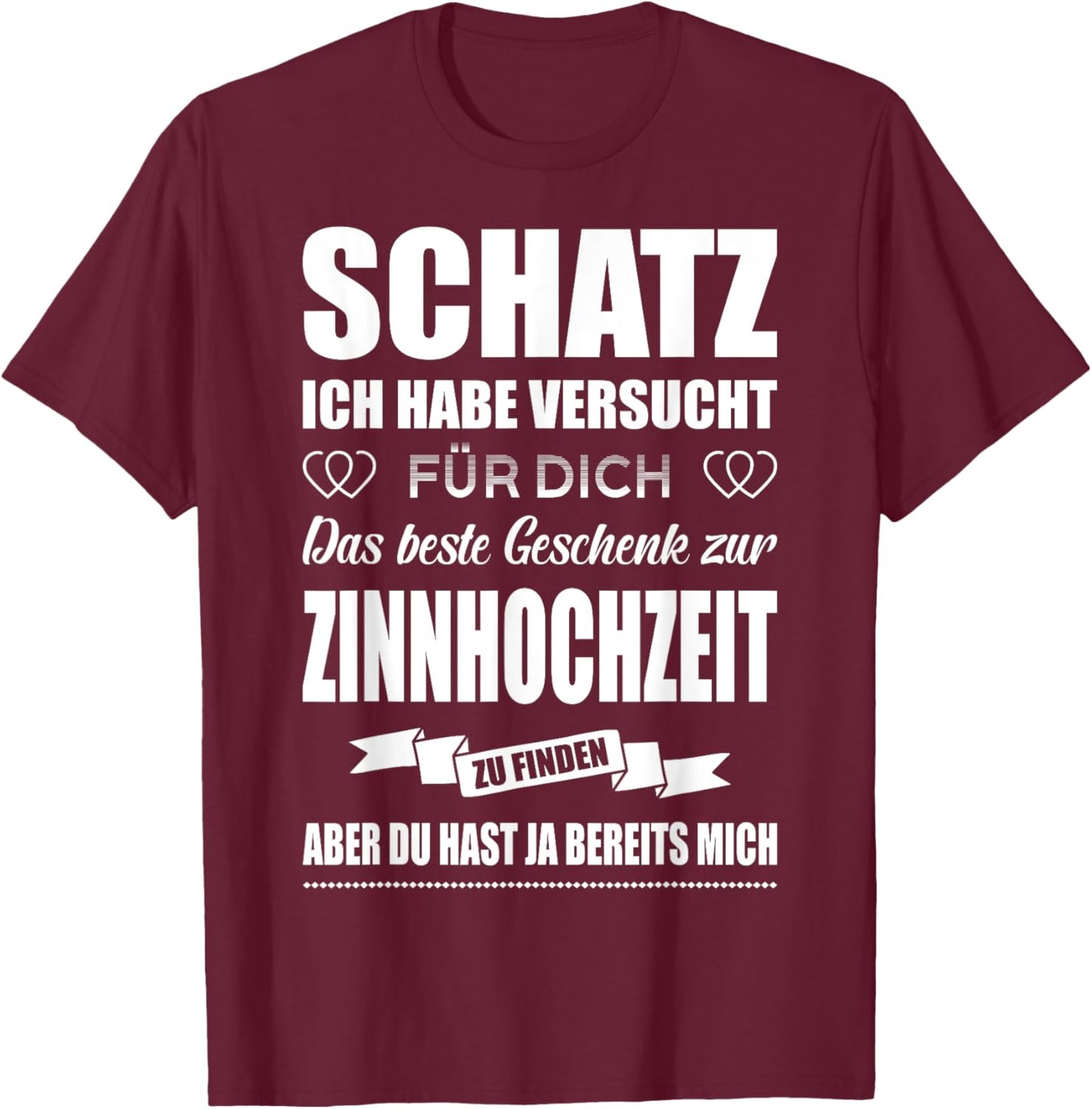 33 Jahre Ehe Zinnhochzeit Hochzeitstag Ehemann Ehefrau T-Shirt - T-Shirt | Maroon