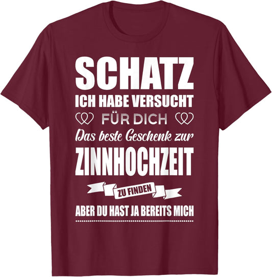 33 Jahre Ehe Zinnhochzeit Hochzeitstag Ehemann Ehefrau T-Shirt - T-Shirt | Maroon