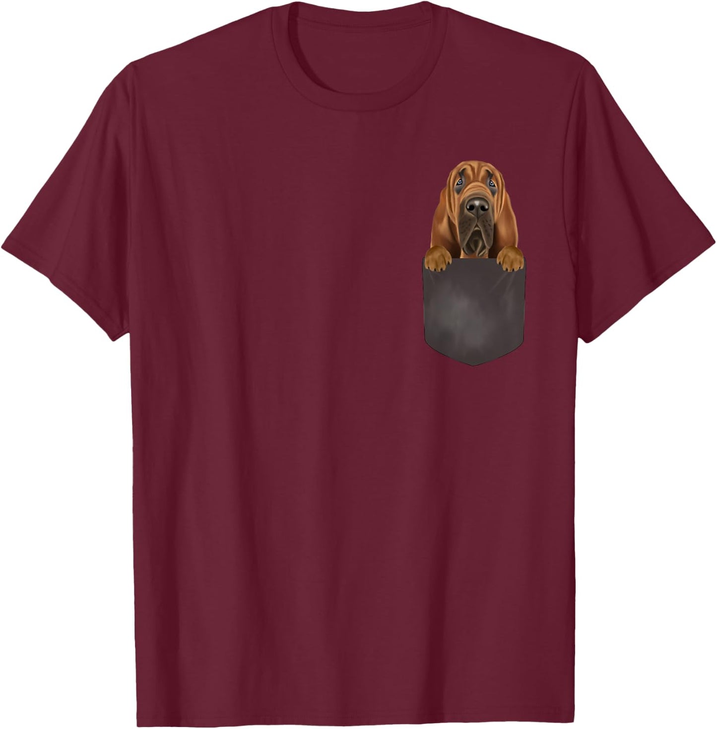 Dog In Pocket Funny Dog Lover Bloodhound Men Women Girls Kids T-Shirt - T-Shirt | Maroon