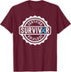 Prostate Cancer Survivor Gift Blue Ribbon Awareness T-Shirt - T-Shirt | Maroon