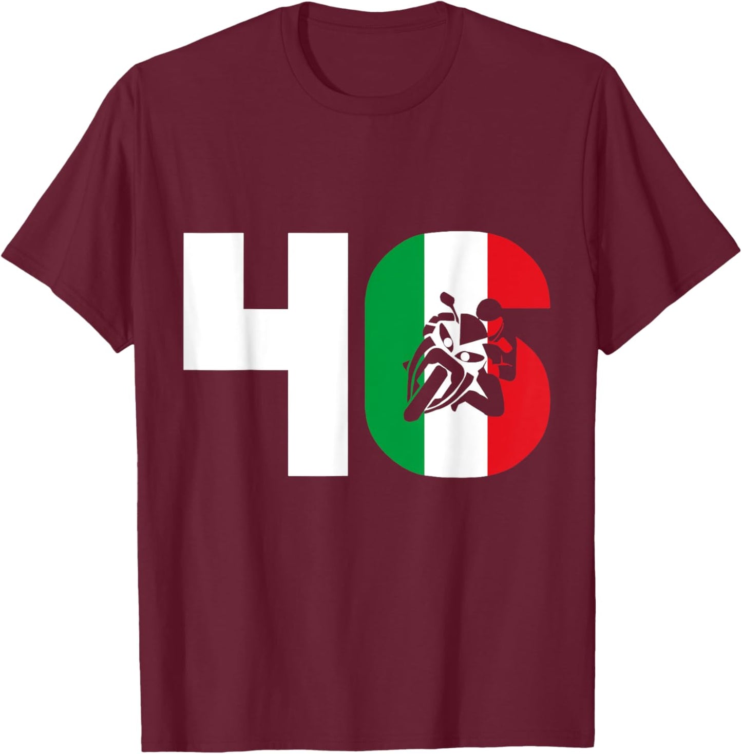 Motorrad Moto 46 Italien Motorradfahrer T-Shirt - T-Shirt | Maroon