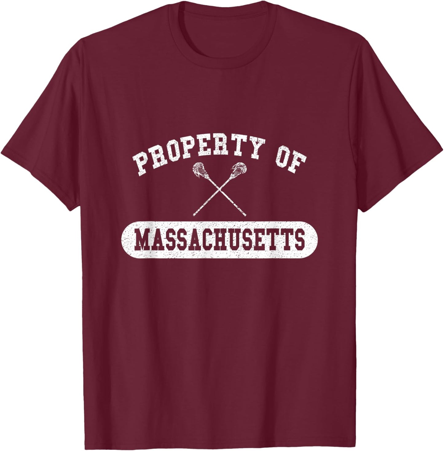 Property of Massachusetts Lacrosse T-Shirt - T-Shirt | Maroon
