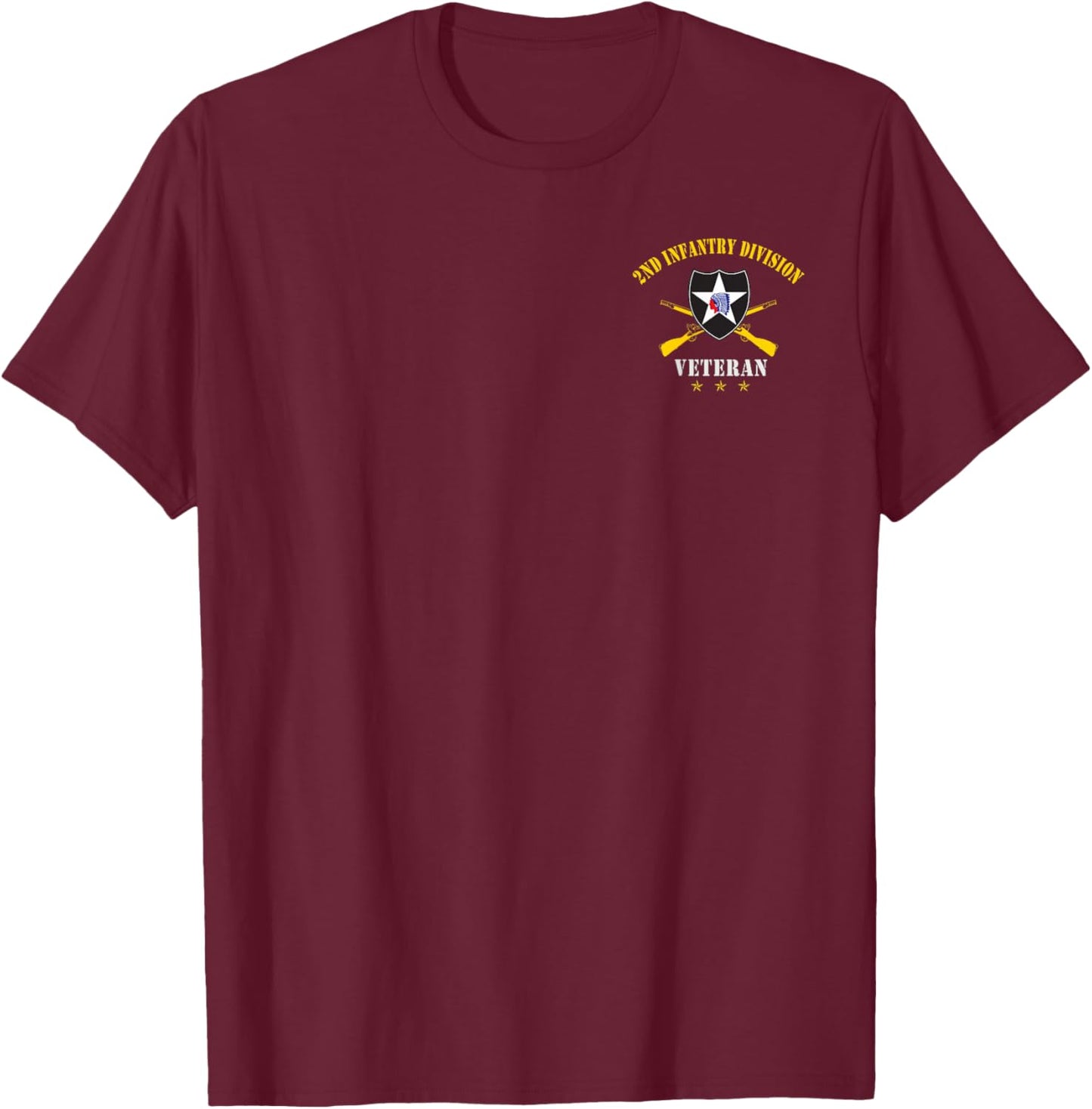 2nd Infantry Division Veteran Shirt Veterans Day Men Women T-Shirt - T-Shirt | Maroon