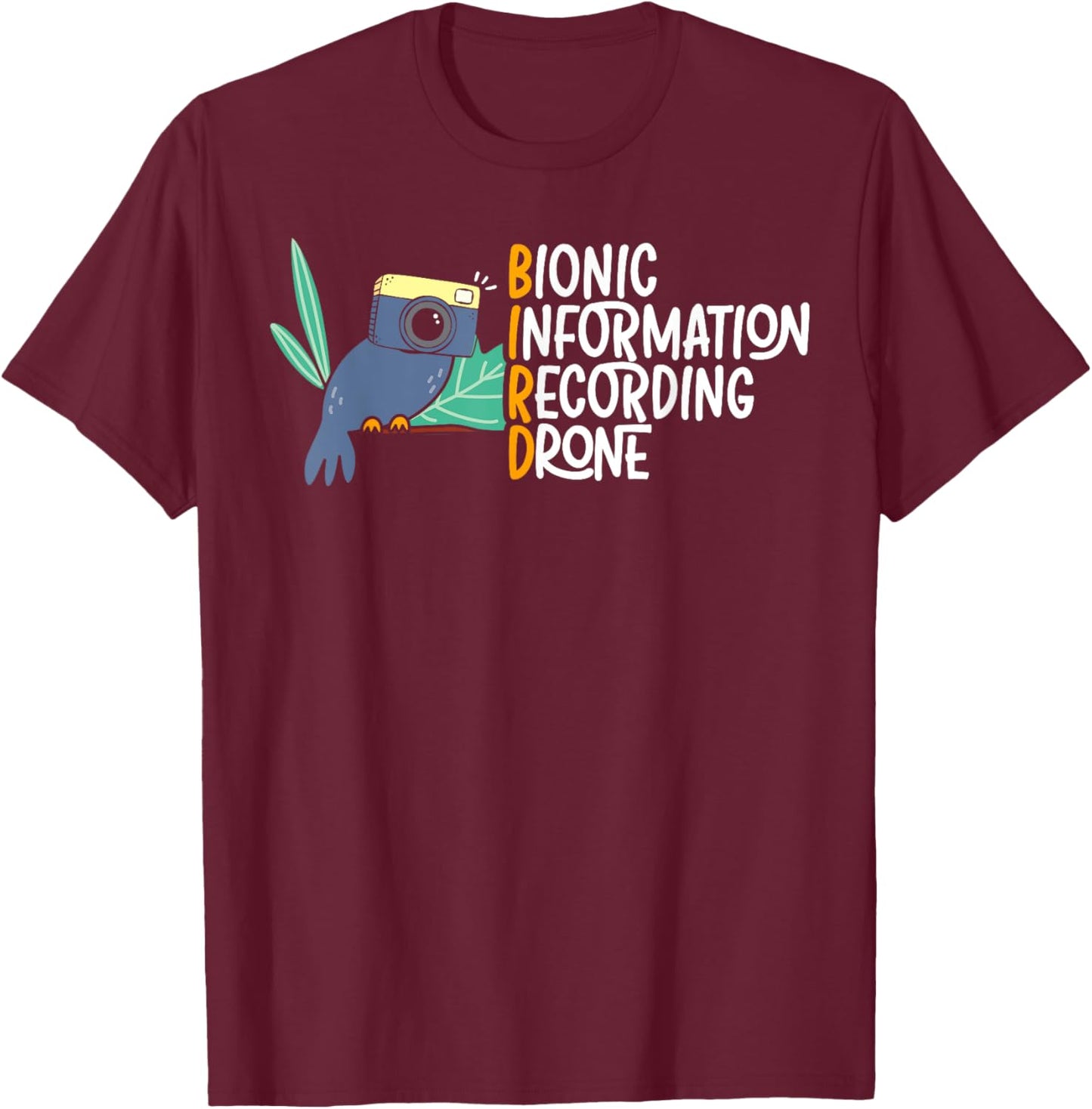 Bionic Information Recording Drone Bird Conspiracy Theory T-Shirt - T-Shirt | Maroon
