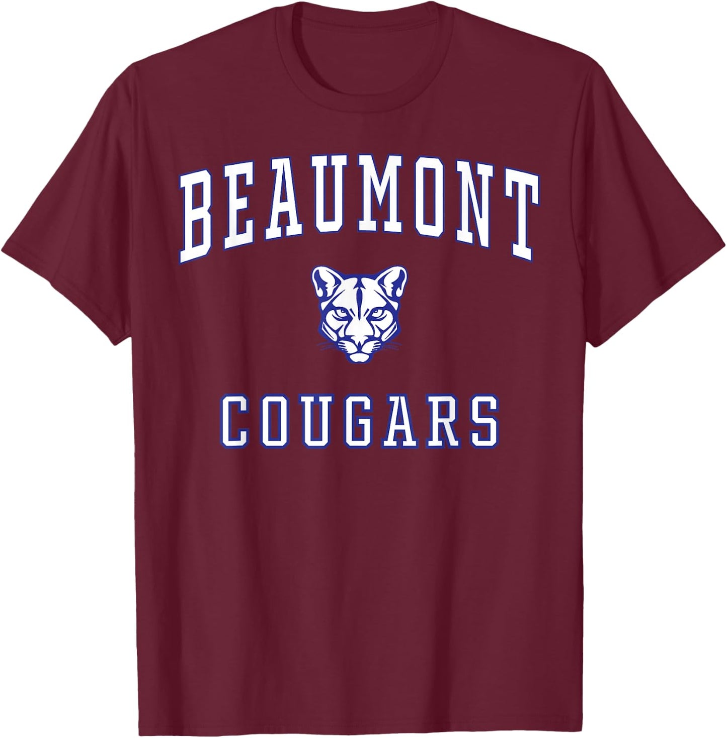 Beaumont High School Cougars C1 T-Shirt - T-Shirt | Maroon