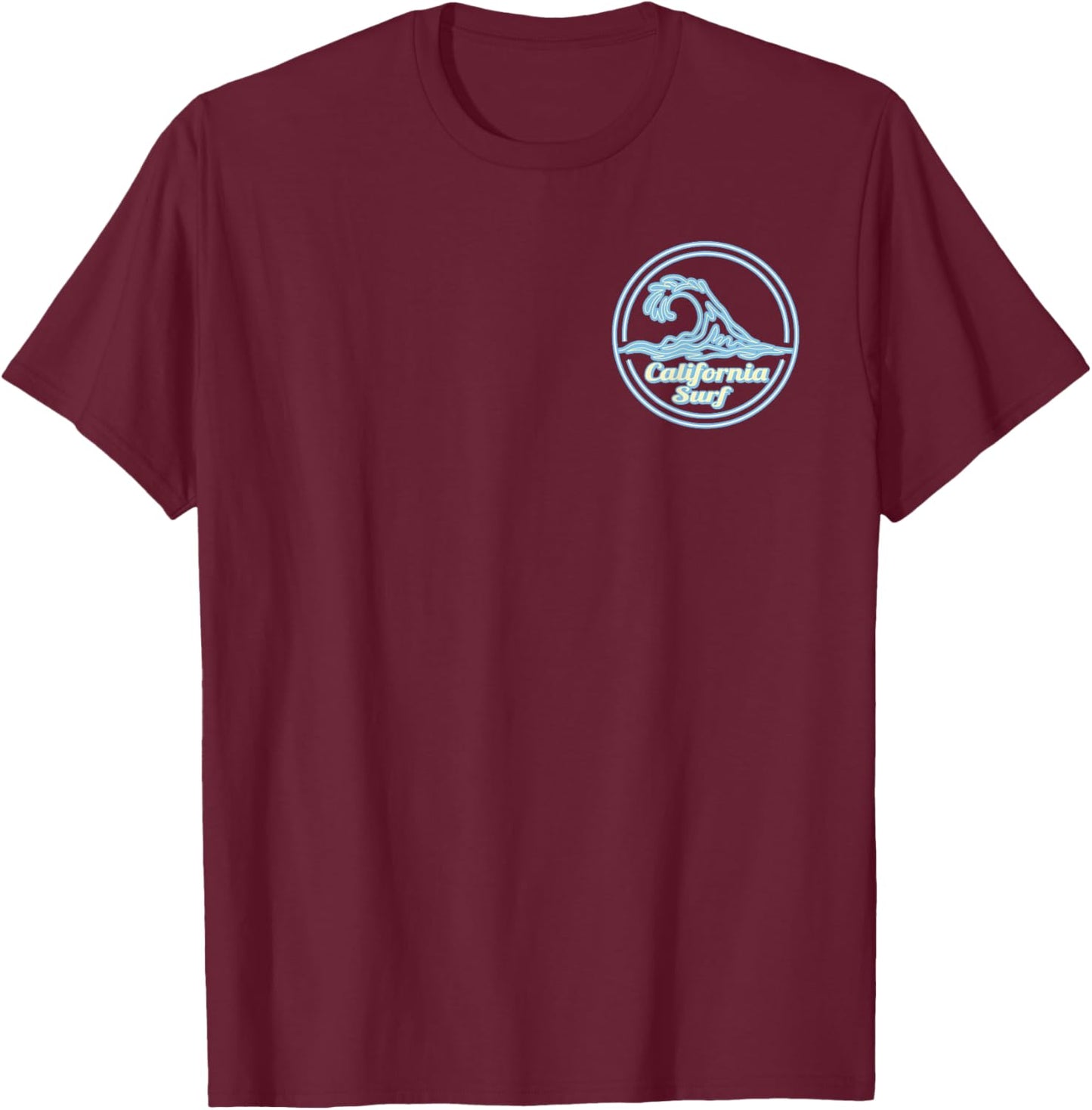 Mavericks Beach Big Wave Surf Club, surfing graphic T-Shirt - T-Shirt | Maroon
