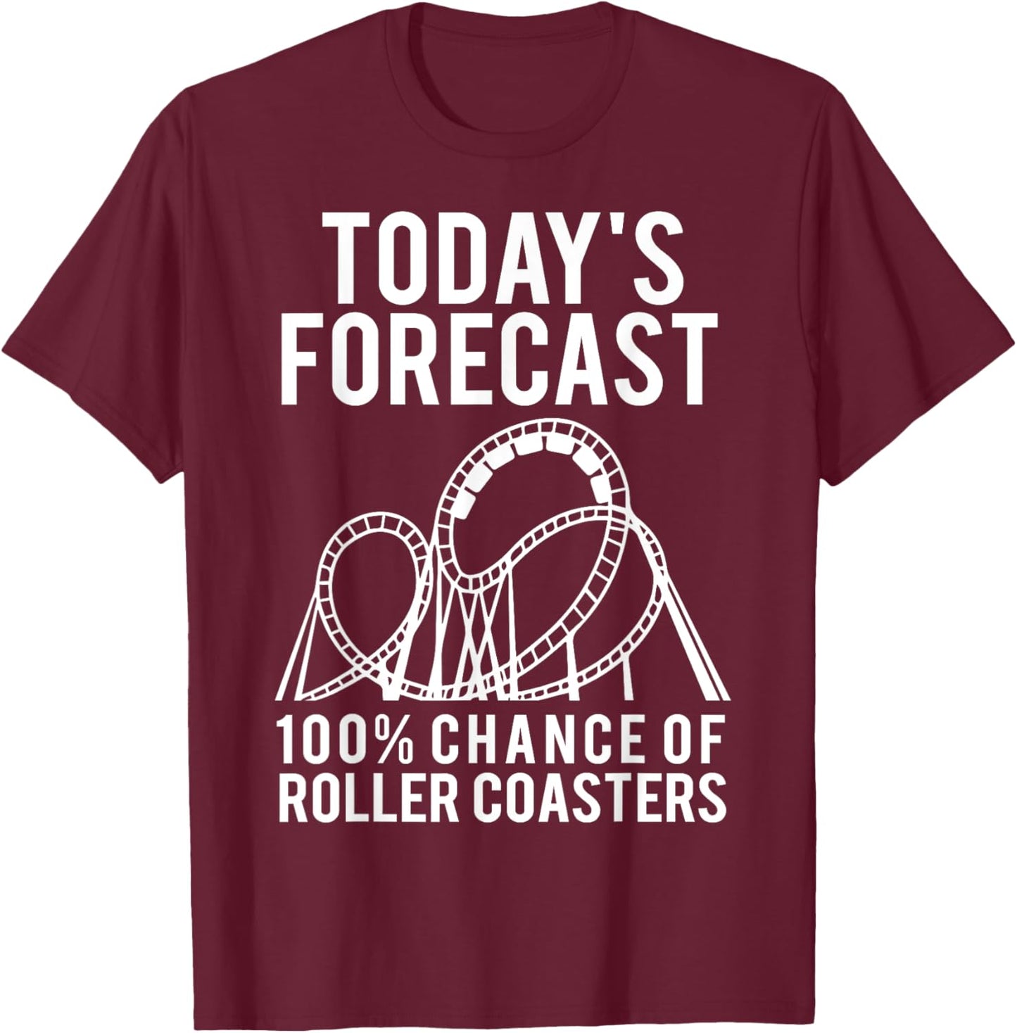 Funny Roller Coaster Design Women Kids Coaster Lover T-Shirt - T-Shirt | Maroon