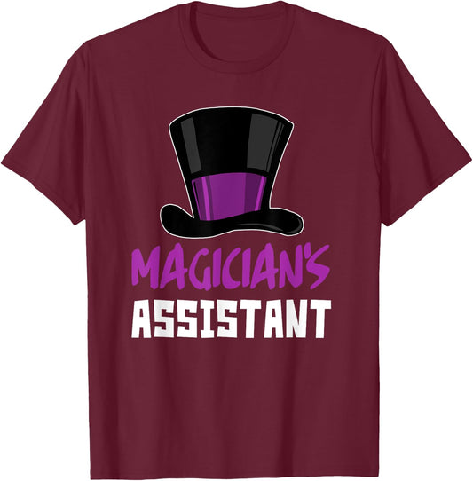 Magician's Assistant Top Hat T-Shirt - T-Shirt | Maroon