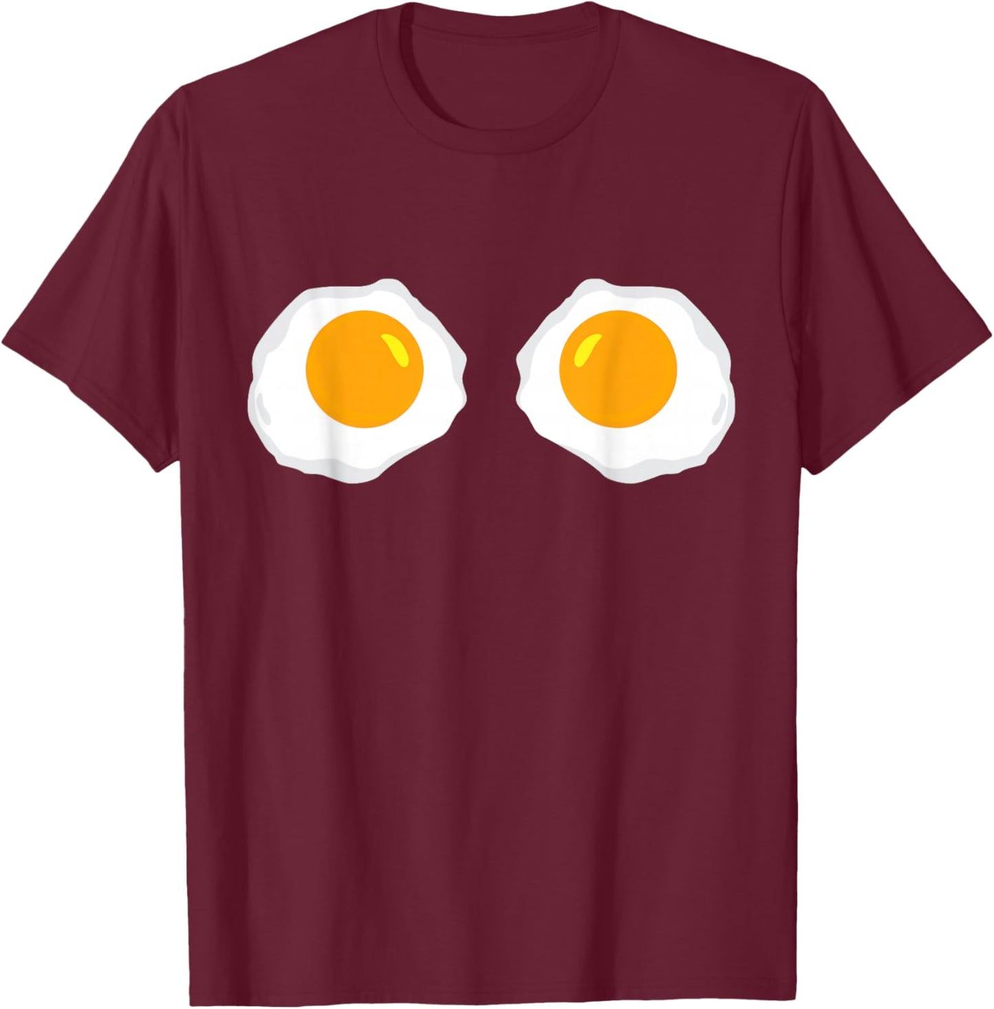 Fried Eggs Funny Bikini Costume Sunny Side Up Egg Brassiere T-Shirt - T-Shirt | Maroon