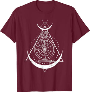 Occult Vintage Moon Rose Witchcraft Esoteric Witch Occult T-Shirt - T-Shirt | Maroon