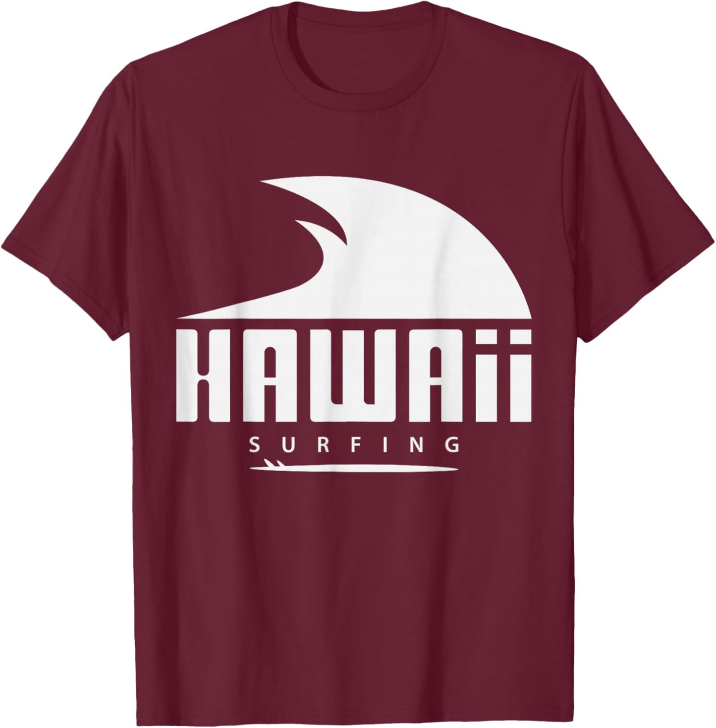 Hawaii Surfing Ocean Wave T-Shirt - T-Shirt | Maroon