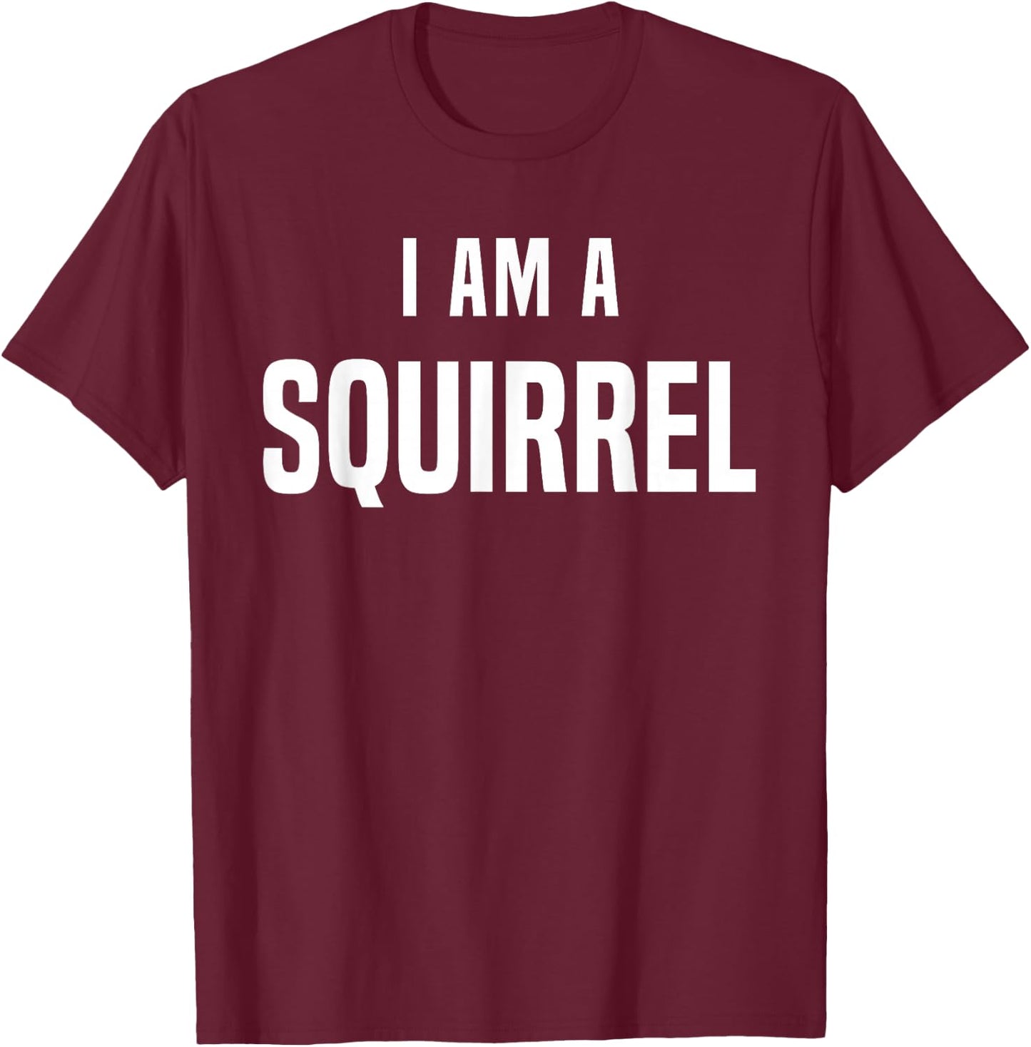 Squirrel Costume Shirt Easy Simple Halloween Costumes T-Shirt - T-Shirt | Maroon
