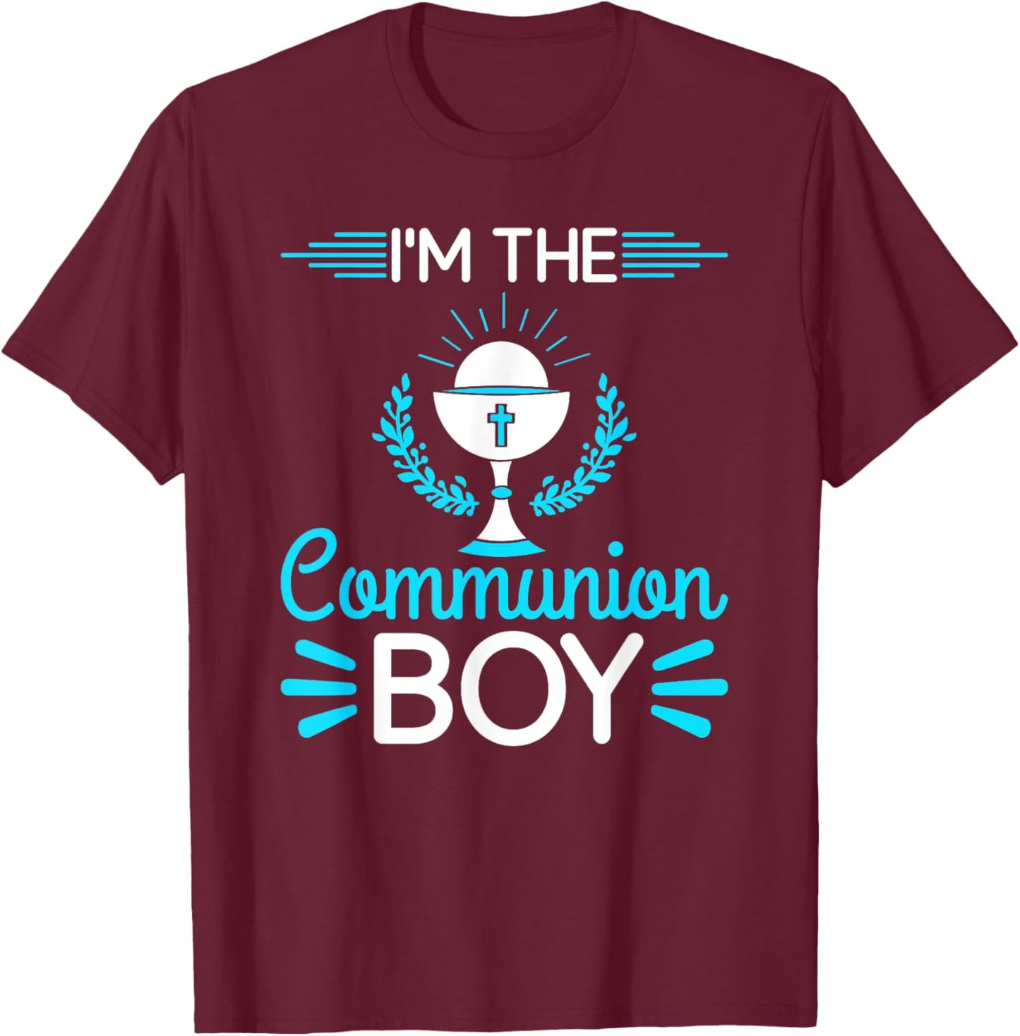 First Communion Boy Holy Sacrament T-Shirt - T-Shirt | Maroon