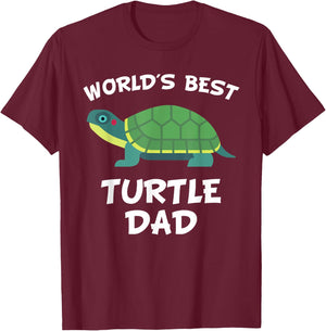 World's Best Turtle Dad Turtle Owner T-Shirt - T-Shirt | Maroon