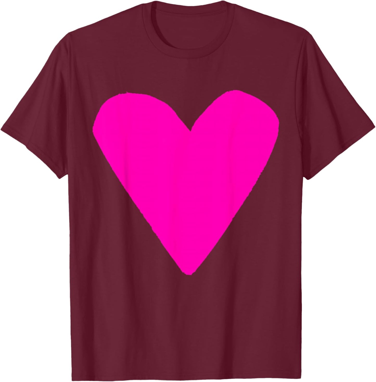 Pink Heart Black T-Shirt - T-Shirt | Maroon