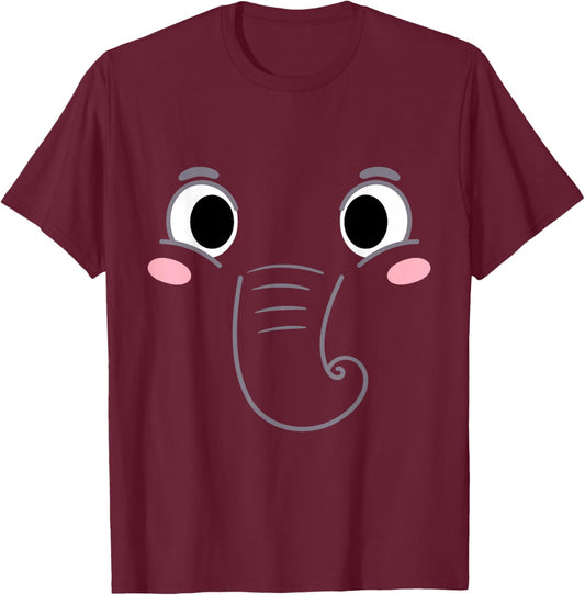 Elephant Costume Birthday Funny Kids Easy DIY Halloween T-Shirt - T-Shirt | Maroon