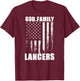 Lakewood Lancers God. Family. Vintage USA Flag T-Shirt - T-Shirt | Maroon
