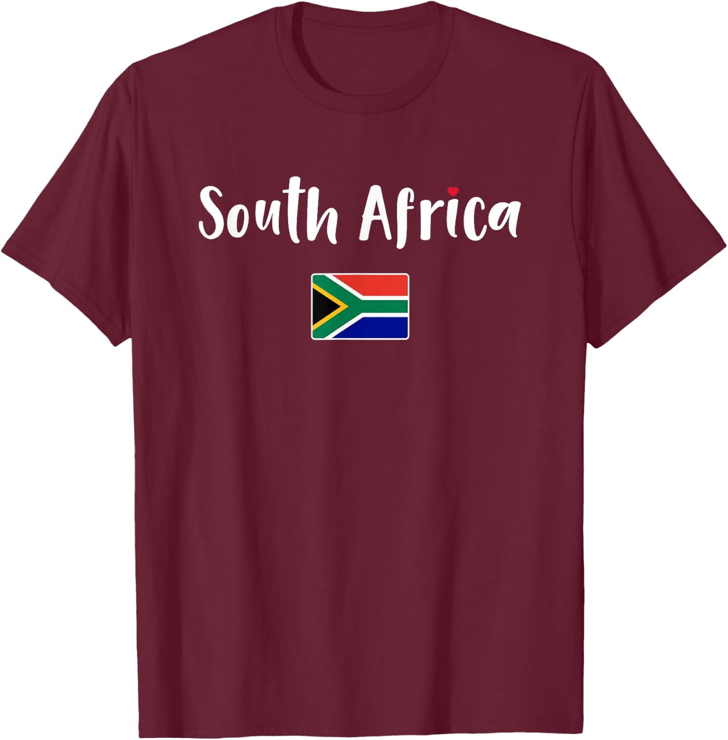 I Heart South Africa Flag Souvenir Women T-Shirt - T-Shirt | Maroon