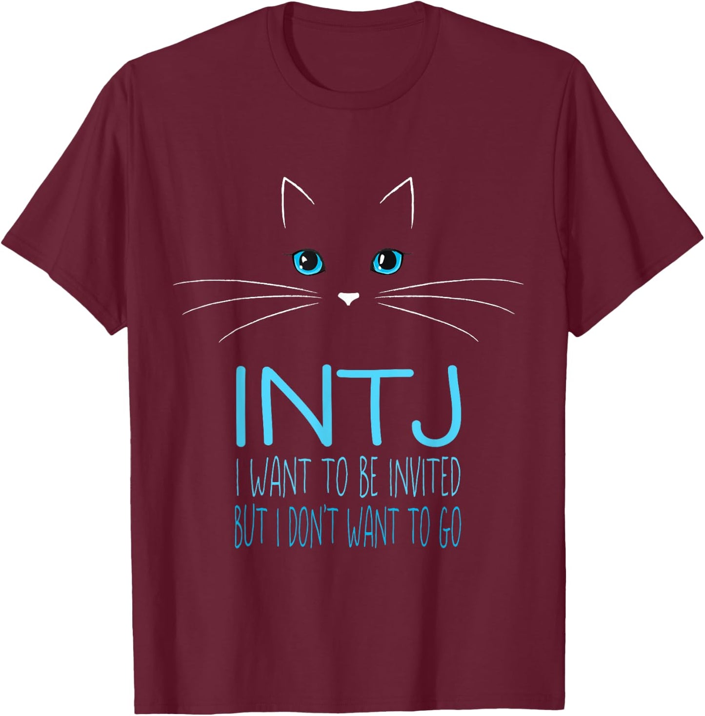 Funny Cat Lover Introvert Gift Me Time Cat Lady Humor INTJ T-Shirt - T-Shirt | Maroon