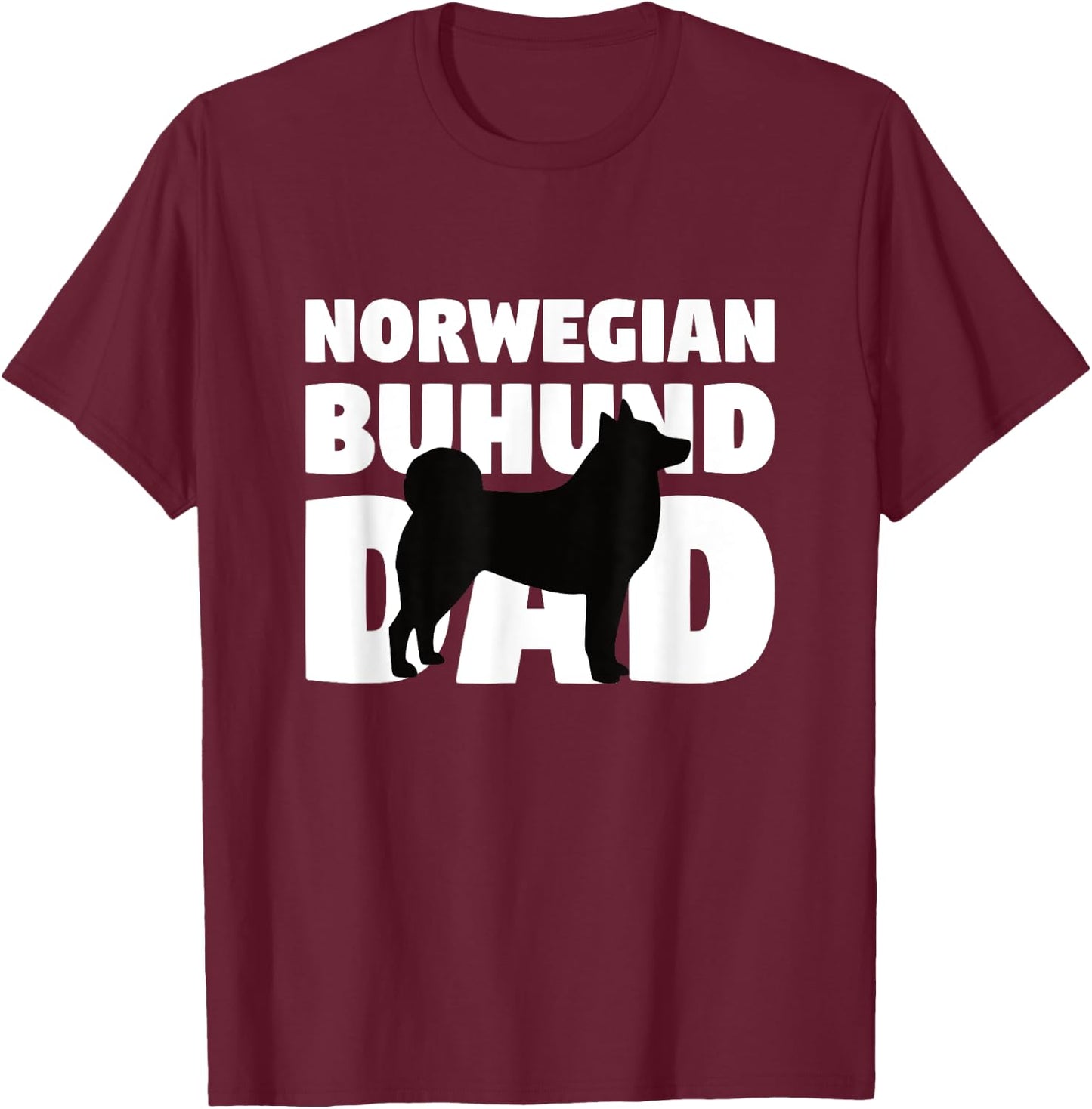 Norwegian Buhund Gift Dog Father Norwegian Buhund Dad Women Kids T-Shirt - T-Shirt | Maroon