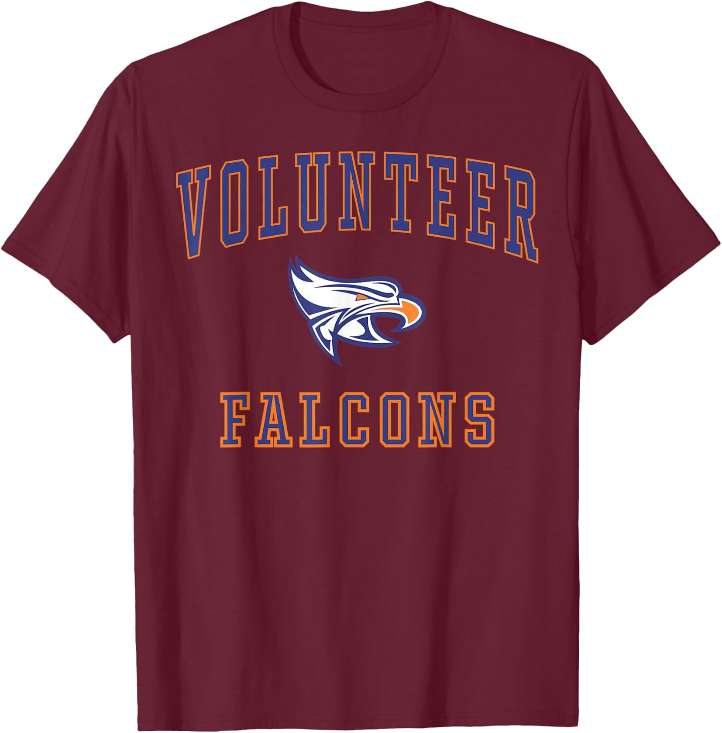 Volunteer High School Falcons C1 T-Shirt - T-Shirt | Maroon