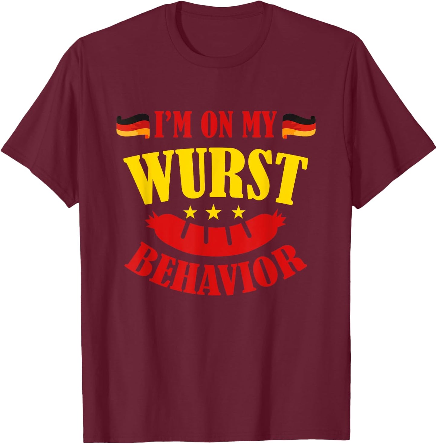 German Oktoberfest Shirt Funny Wurstfest Costume Men Gift T-Shirt - T-Shirt | Maroon