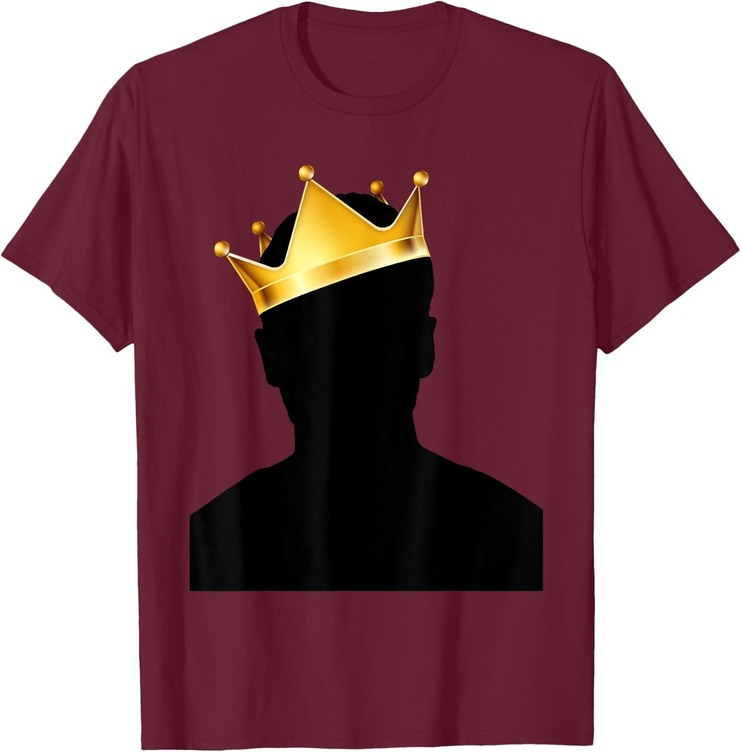 Royal Black King Magic With Golden Crown, Mysterious King T-Shirt - T-Shirt | Maroon