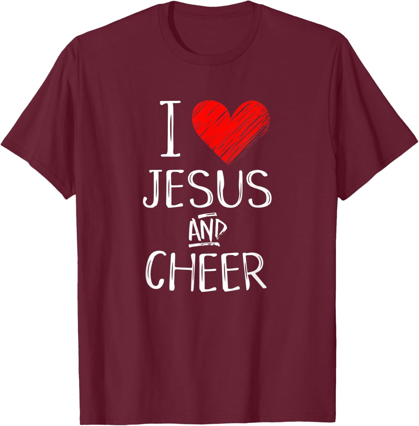 I Love Jesus And Cheer Christian Cheerleading Sport Shirt T-Shirt - T-Shirt | Maroon