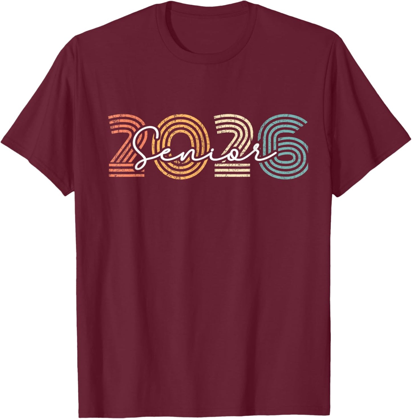 Class of 2026 Senior Retro Graduation Vintage Grad T-Shirt - T-Shirt | Maroon
