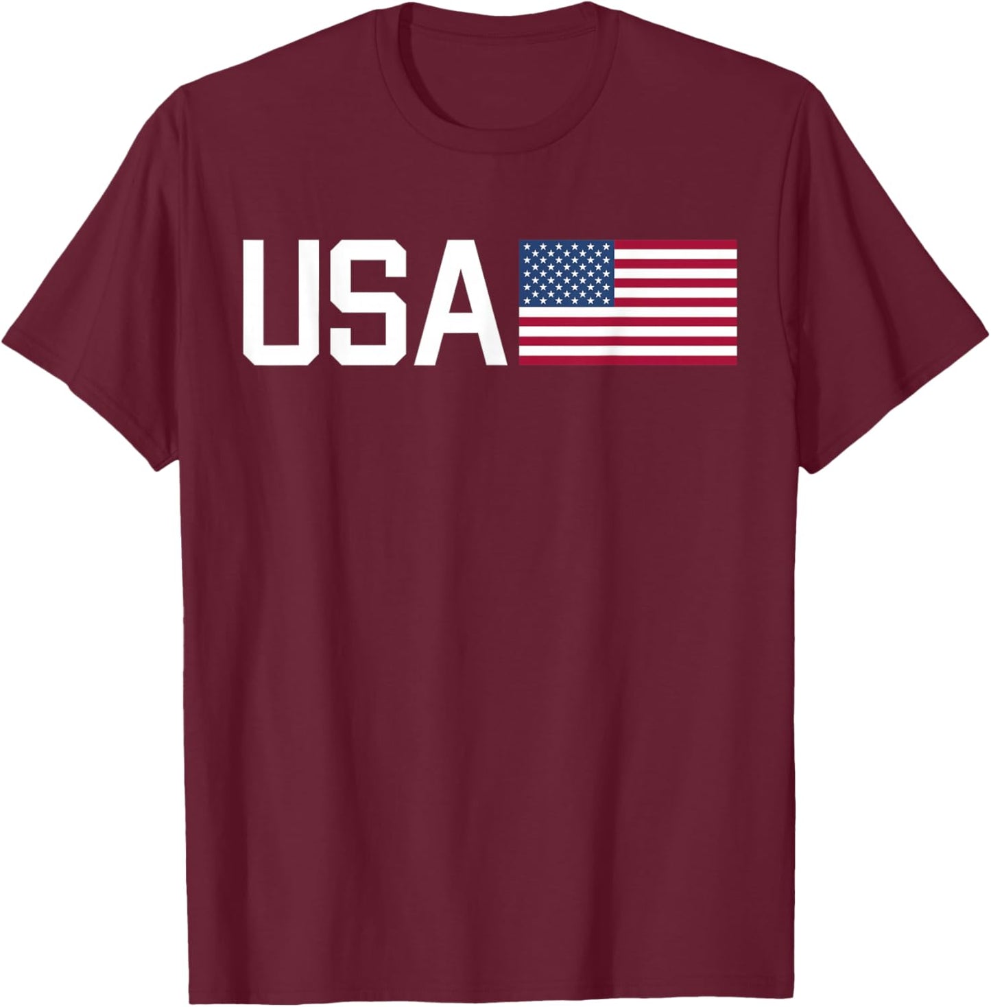 USA Shirt Women Men Kids American Flag Patriotic 4th of July T-Shirt - T-Shirt | Maroon