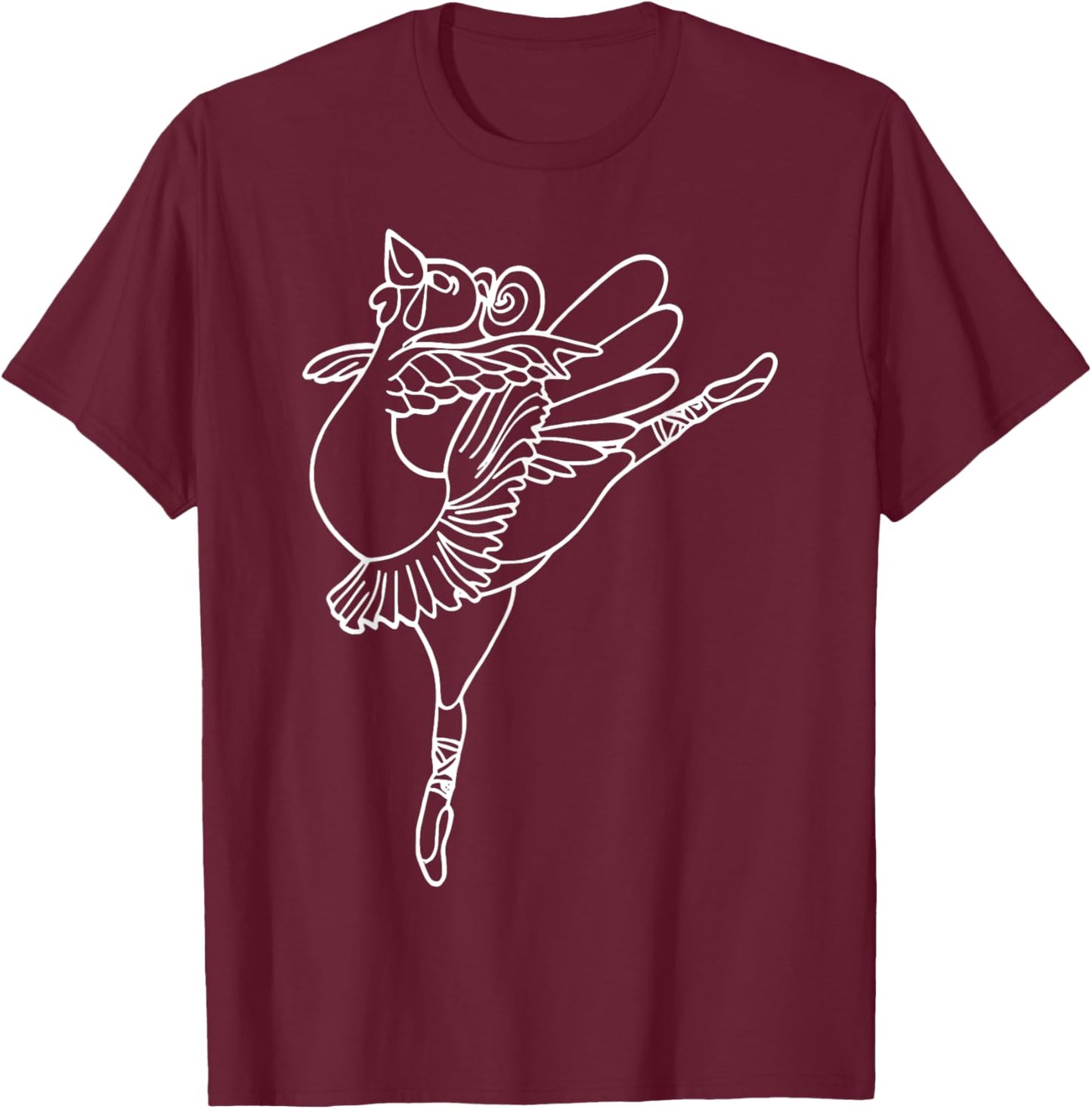 Dancing Turkey Happy Thanksgiving Day Ballet Dance Teacher T-Shirt - T-Shirt | Maroon