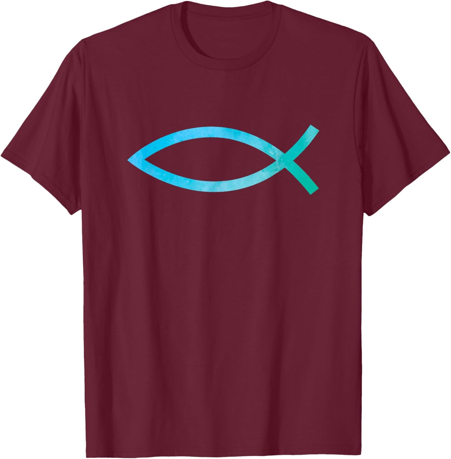 Christian Symbol Jesus Fish Ichthys Ichthus T-Shirt - T-Shirt | Maroon