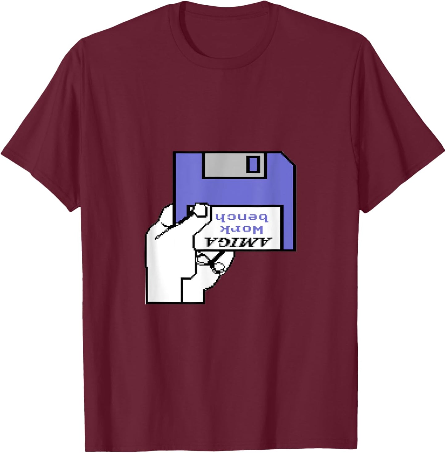 Amiga Workbench Floppy Insert Retro Computer T-Shirt - T-Shirt | Maroon
