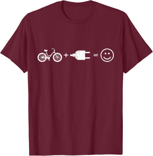 E-Bike Electric Bicycle Funny Gift T-Shirt - T-Shirt | Maroon