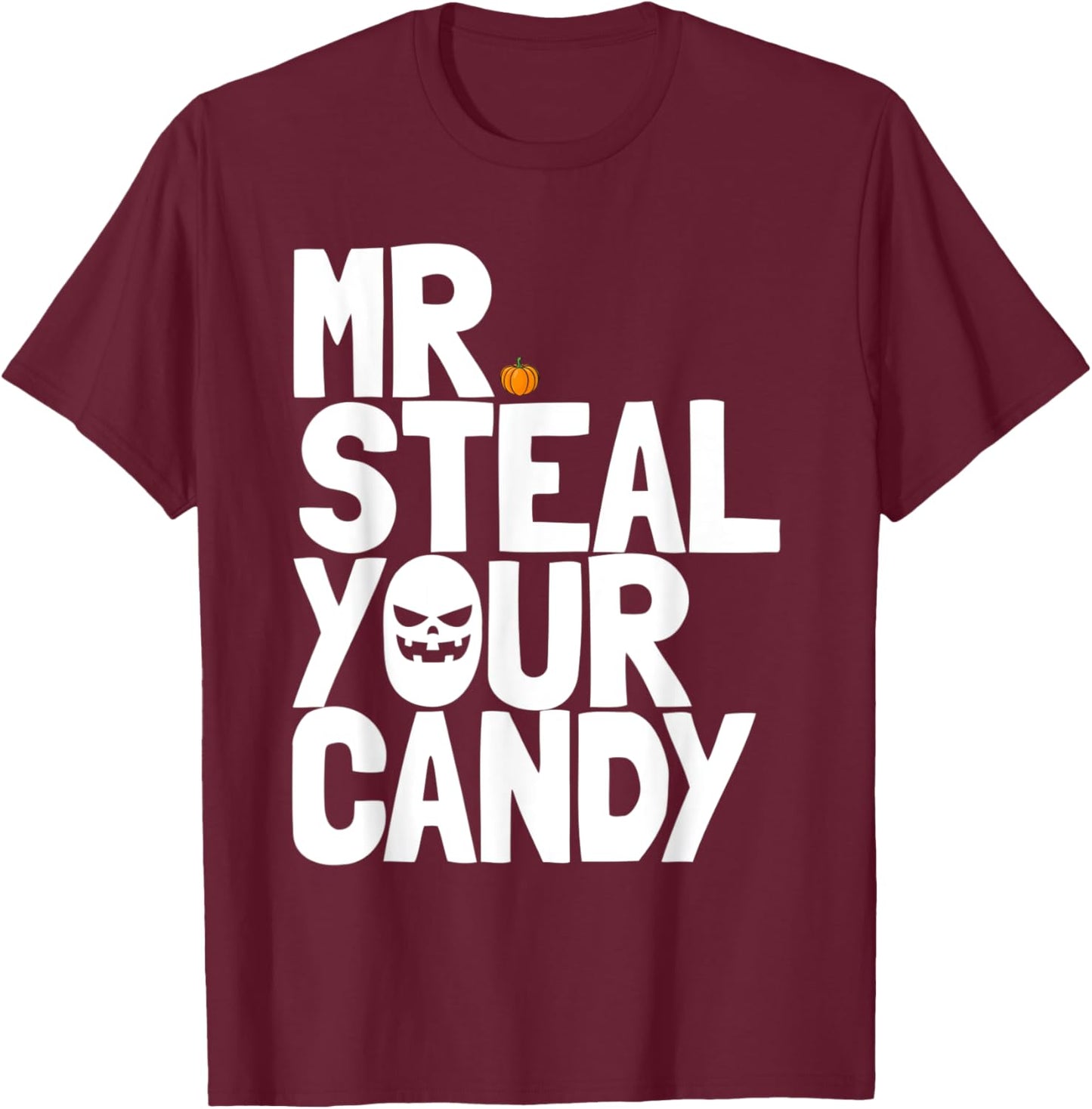 Mr Steal Your Candy Toddler Halloween Outfit Boys Halloween T-Shirt - T-Shirt | Maroon