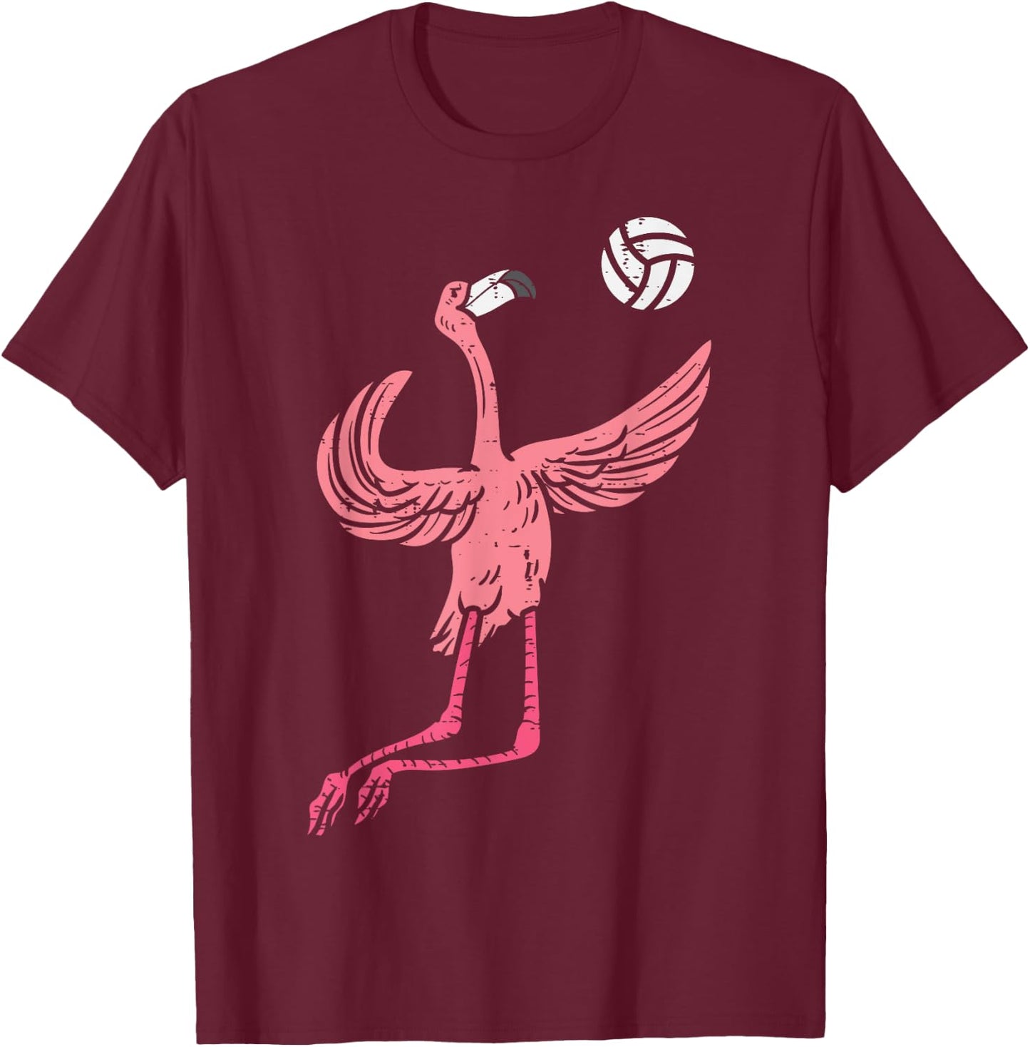 Flamingo Volleyball Spike Serve Player Spiker Women Men T-Shirt - T-Shirt | Maroon