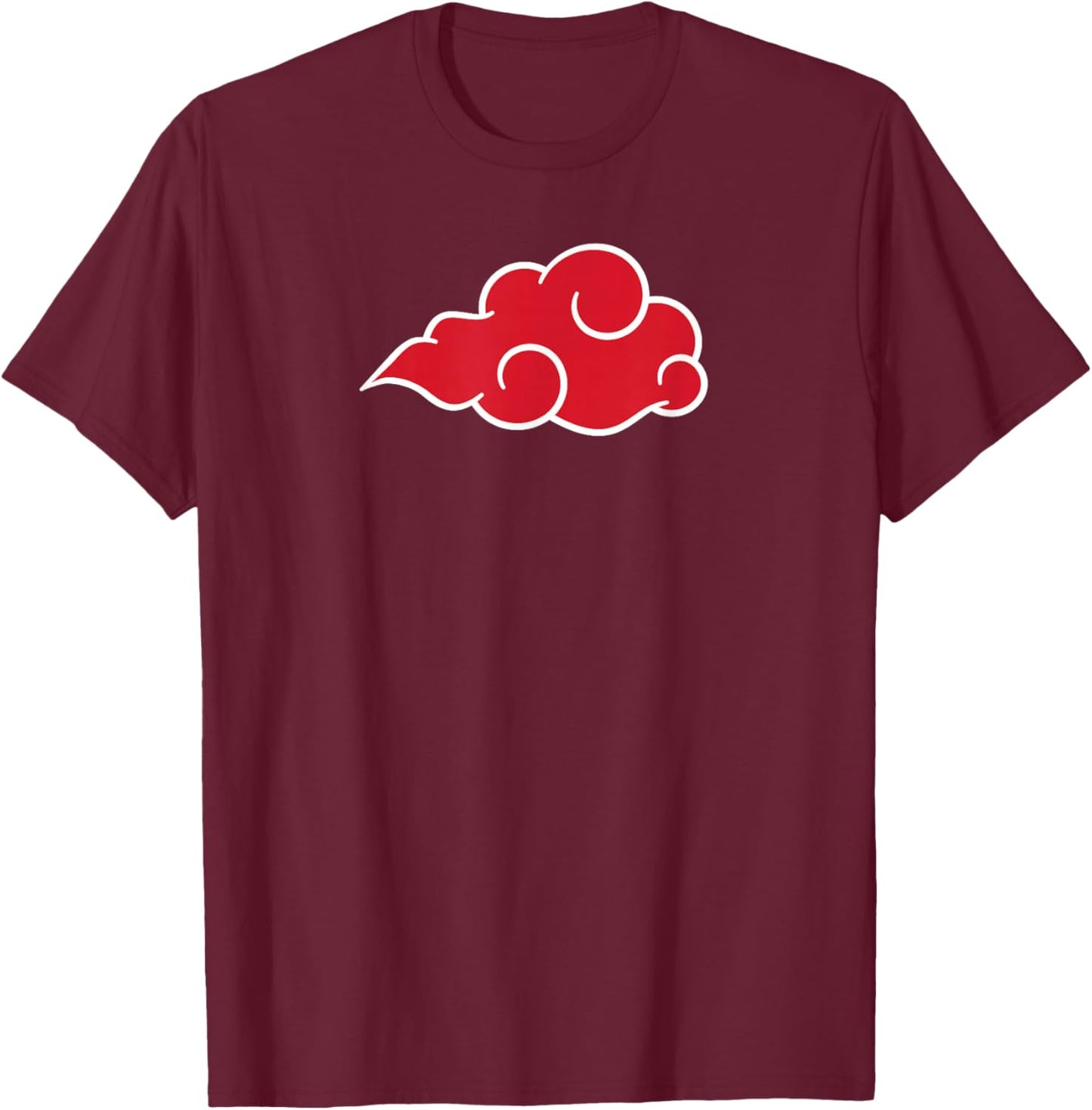 Red Cloud Anime Style Japanese Manga Comic Style Pattern T-Shirt - T-Shirt | Maroon
