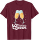 Champagne Queen | Party Birthday T-Shirt - T-Shirt | Maroon