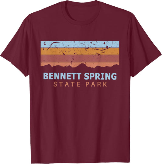 Bennett Spring State Park Missouri Retro Cool T-Shirt - T-Shirt | Maroon