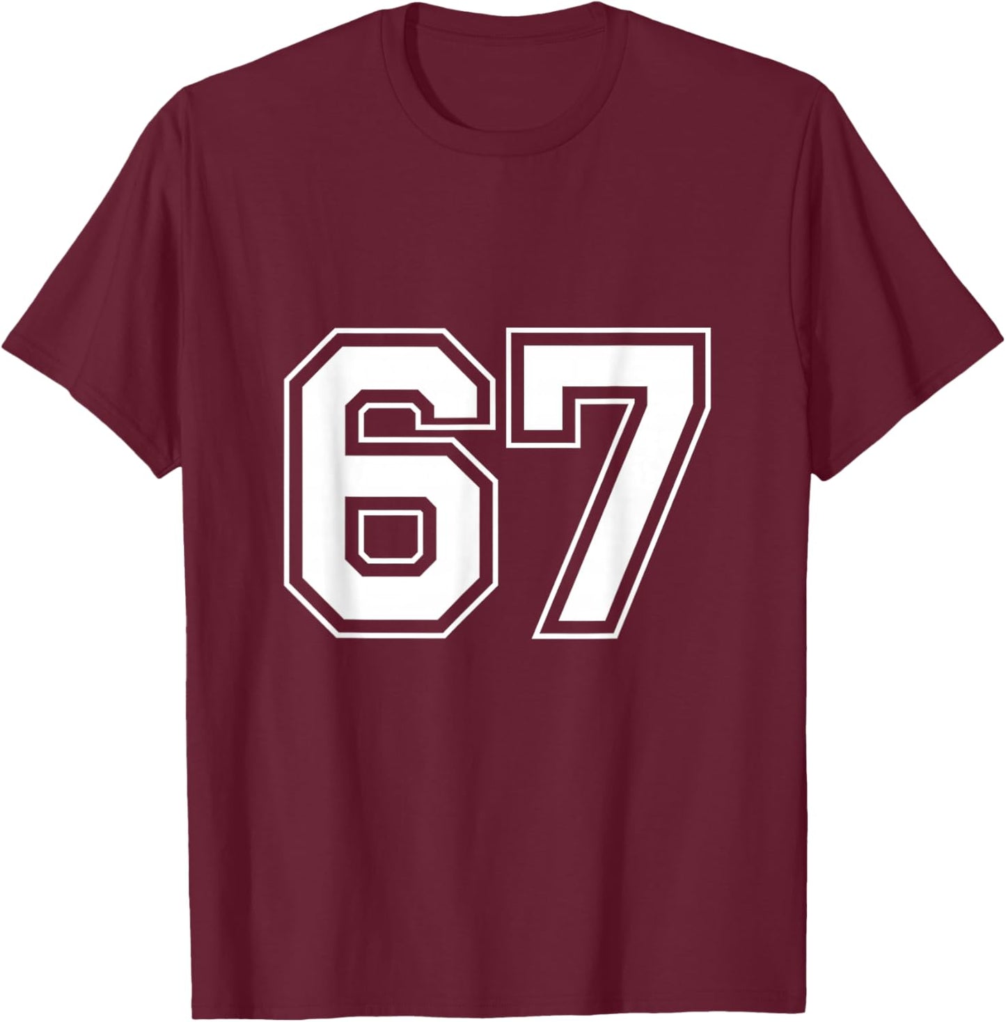 Number 67 T-Shirt - T-Shirt | Maroon